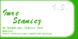 imre stanicz business card